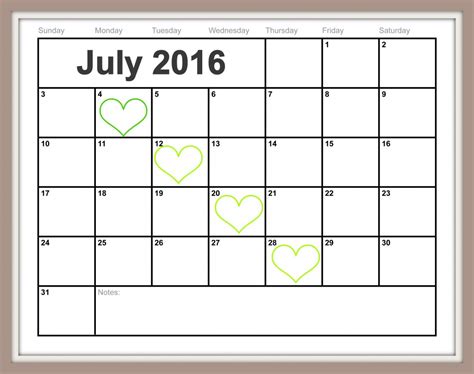 free printable july calendar {easy print 2015 2016 2017}