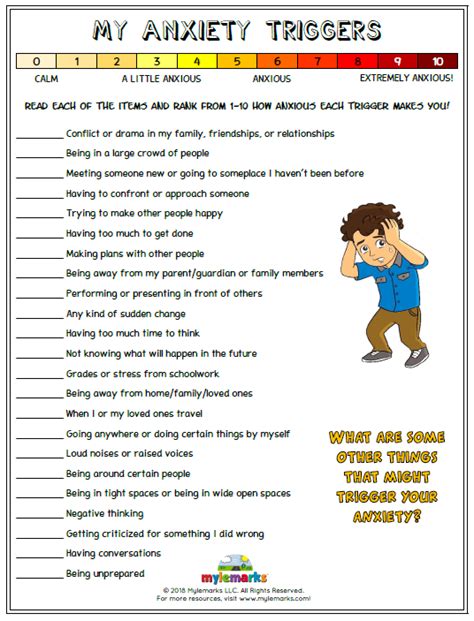 anxiety worksheets  spanish