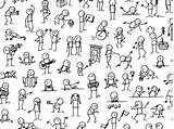 People Doodle Drawing Little Lots Stick Figure Drawings Figures Easy Sketch Sketches Cartoon Dribbble sketch template
