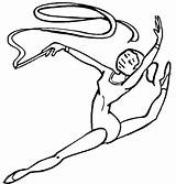 Gymnastic Splits Gymnast Rhythmic Ribbon sketch template