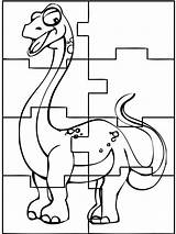 Puzzel Puzzle Dinosaurus Dino Colouring Leukekleurplaten Werkbladen Activiteiten Ze Coloringpage Peuter Uitprinten Downloaden Kleur sketch template