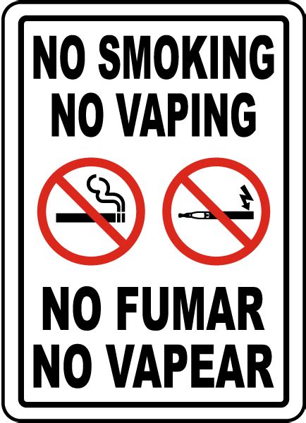 bilingual  smoking  vaping sign