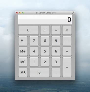 full screen calculator mac