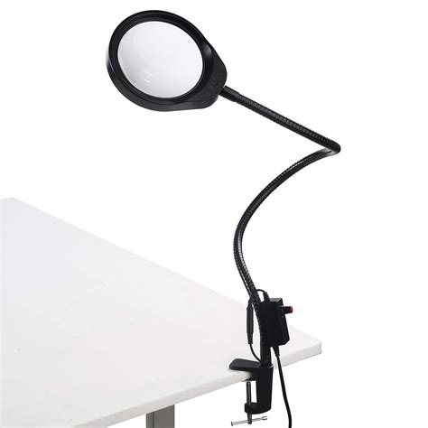 Enjohos 10x Magnifying Lamp With Metal Clamp Desktop Illuminating