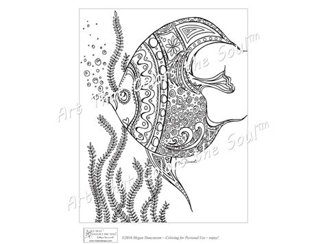 tropical fish printable instant  adult coloring etsy