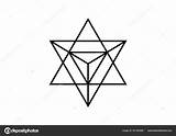 Merkaba Symbol Sacred Geometry Line Shape Star Icon Thin Stock Illustration Esoteric Vector Tetrahedron Wicca Divination Isolated Spiritual Spirit Body sketch template