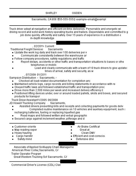 truck driver resume examples   templates tips