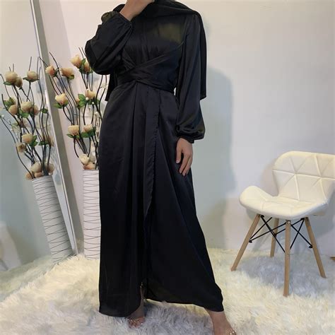 6345 arabic silk muslim dresses abaya in dubai islamic clothing for