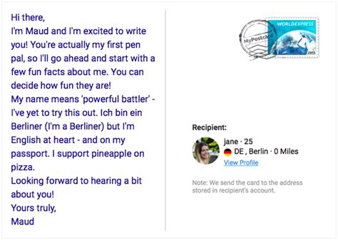 write   pal letter  postcard penpal blog