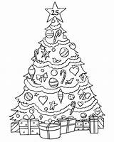 Christmas Tree Coloring Drawing Advent Xmas Pages Kids Calendar Santa Claus Presents Sketch Drawings Print Clipart Pic Getdrawings Para Colorear sketch template