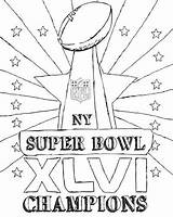 Bowl Super Coloring Pages Printable Champions Championship Giants Xlvi York sketch template