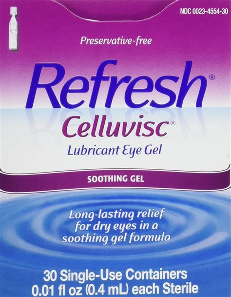 Celluvisc Lubricant Dry Eye Gel Single Use Containers Pack Of 3