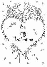 Valentine Coloring Card Pages Valentines Printable Cards Categories Drawing sketch template