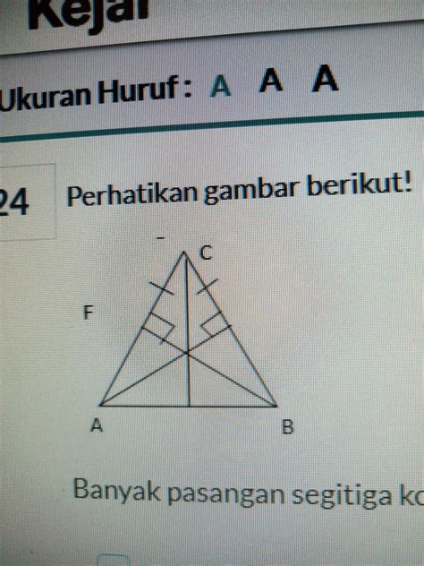 perhatikan gambar berikut banyak pasangan segitiga yang kongruen adalah
