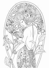Coloring Pages Beautiful Adult Girl Women Adults Woman Color Beauty Coloriage Colouring Printable Book Sheets Books Kids Dessin Colorier Therapy sketch template