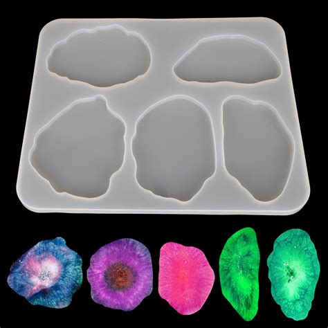 large irregular coaster resin agate molds  sizes thick durable silicone molds  resin epoxy