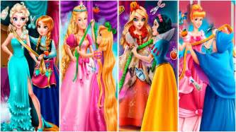 Disney Princesses Elsa Anna Rapunzel Cinderella And Snow