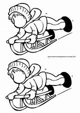 Luge Coloriages Bricolage Hiver Snowboard Slalom sketch template