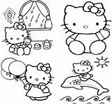 Kitty Hello Coloring Pages Princess Cartoon Kids Adults These sketch template