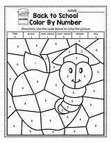 Number Color Worksheets Kindergarten Math Easy School Coloring Middle Pages Kids Fun Printable Grade Preschool Activities Work 1st Back Morning sketch template