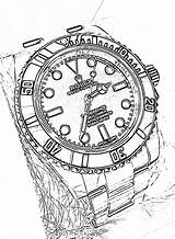 Rolex Sketch Drawing Paintingvalley Wearing Today sketch template