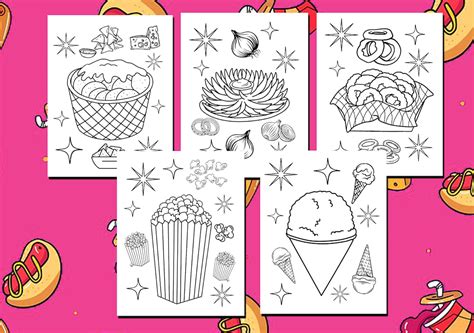 food coloring pages printable coloring pages carnival food etsy