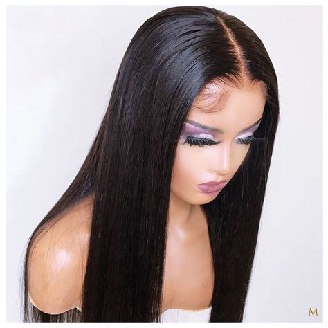 Brazilian Silky Straight Lace Front Human Hair Wig 130 Density 360