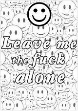 Coloring Swear Alone Word Inappropriate Justcolor Insulting Swearing Smileys sketch template