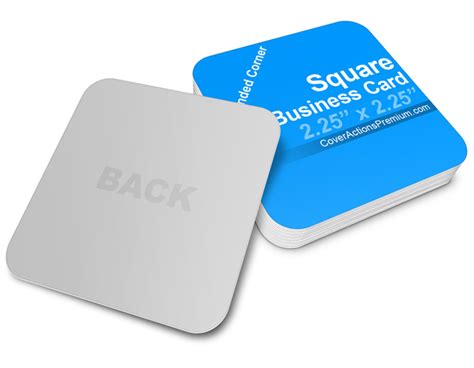 square business card mockup cover actions premium