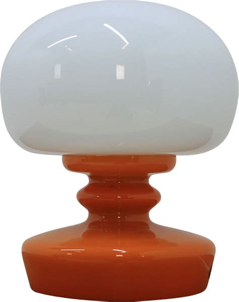 Vintage Orange Glass Table Lamp 1970s Design Market