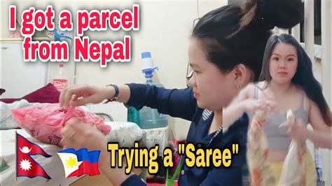 my sister in law sent me a parcel nepali saree 🇳🇵 ️🇵🇭 filipina