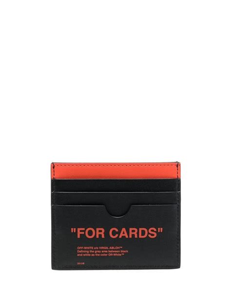 white slogan print cardholder farfetch