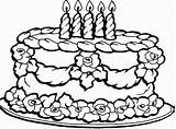 Coloring Cake Birthday Pages Happy Popular sketch template