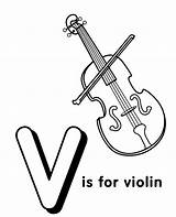 Violin Coloring Print Printable Letter English sketch template