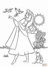 Aurora Coloring Pages Sleeping Beauty Drawing Animals Printable sketch template