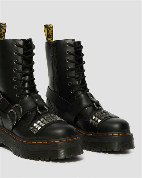 jadon  smooth leather studded platform boots dr martens