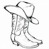 Cowboy Coloring Pages Printable Hat Boots Western Cowgirl Cowboys Drawing Cattle Boot Dallas Osu Logo Clipart Silhouette Color Rain Getcolorings sketch template