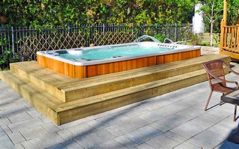 top hot tub  swim spa landscaping tips  bonavista pools
