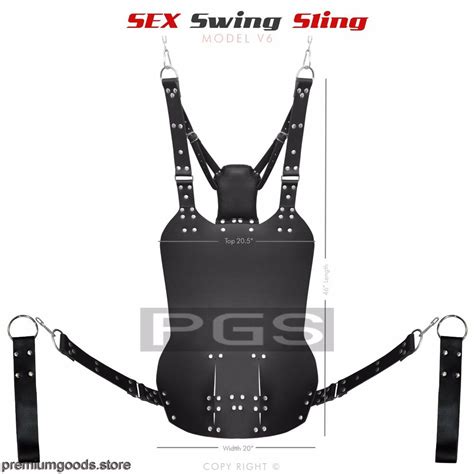 black leather adult sex swing sling v 6 ebay