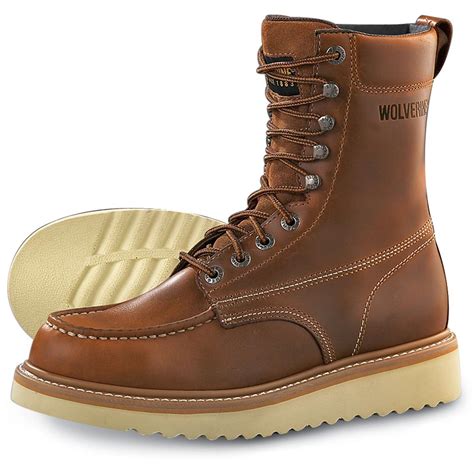 wolverine mens moc toe  work boots  work boots  sportsmans guide