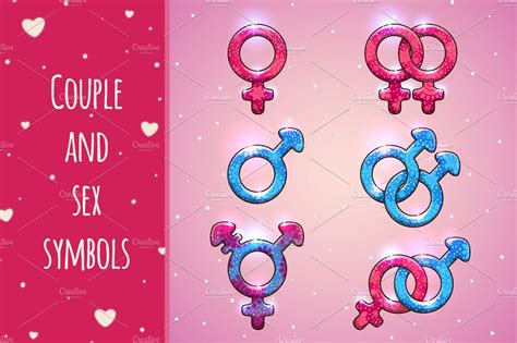 Couple And Sex Symbols Custom Designed Illustrations ~ Creative Market