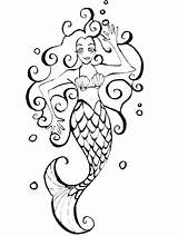 Mermaid Coloring Pages Mermaids Fantasy Clipart Dolphin Printable Color Adult Print Irish Legends Library Draw Book Cliparts Clip Tails Online sketch template
