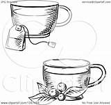 Cups Sketched Tea Hot Vector Bag Clipart Illustration Royalty Branch Cowberry Tradition Sm Getdrawings Drawing sketch template