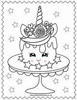 Unicorn Coloring Pages Printable Colouring Cake Ice Cream Sweet Super Cone Stars Book sketch template