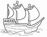 Mayflower Coloring Pages Drawing Pilgrims Ship Drawings Kids Paintingvalley sketch template