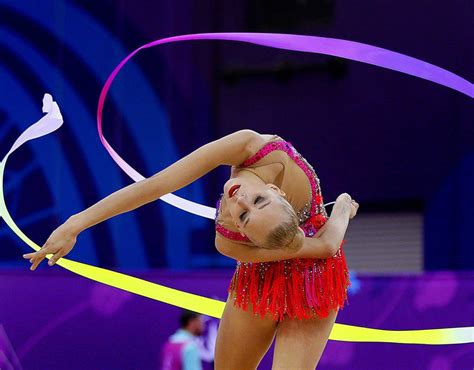 Yana Kudryavtseva Of Russia Performs During The Rhythmic Gymnastics