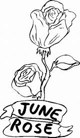 June Coloring Rose Pages Flowers Flower Birthstone Online Printable sketch template