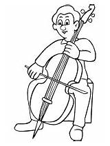 Coloring Pages String Music Instruments Cello Musical sketch template