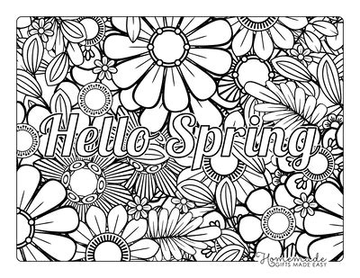 printable spring coloring pages  kids adults