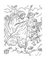Coloring Miriam Dancing Pages Pillar Cloud Fire Exodus Moses Sketch Drawing sketch template